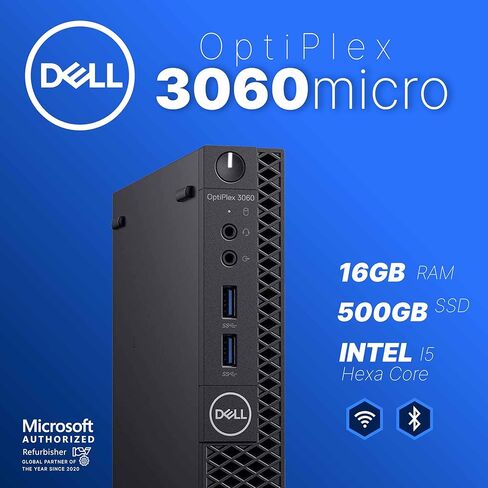 Dell Optiplex 3060 Micro PC | Windows 11 Pro | Intel i5-8500 | 16GB RAM + 500GB SSD | 5G WiFi + BT | Mini Desktop Computer (Renewed) in Saudi Arabia