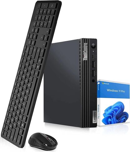 Lenovo ThinkCentre M80q Tiny Desktop PC - Intel Core i5 12th Gen - 16GB RAM - 1TB SSD - Wireless Keyboard & Mouse - Built-in WiFi - Windows 11 Pro - Compact Mini Business PC (Renewed) in Saudi Arabia