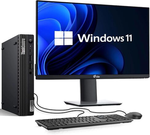 كمبيوتر سطح المكتب Lenovo ThinkCentre M80q Tiny - Intel Core i5 الجيل الثاني عشر - ذاكرة وصول عشوائي 8 جيجابايت - SSD 256 جيجابايت - شاشة LED 22 بوصة - لوحة مفاتيح وماوس - WiFi - Windows 11 Pro - كمبيوتر شخصي صغير الحجم للأعمال (متجدد) in Saudi Arabia