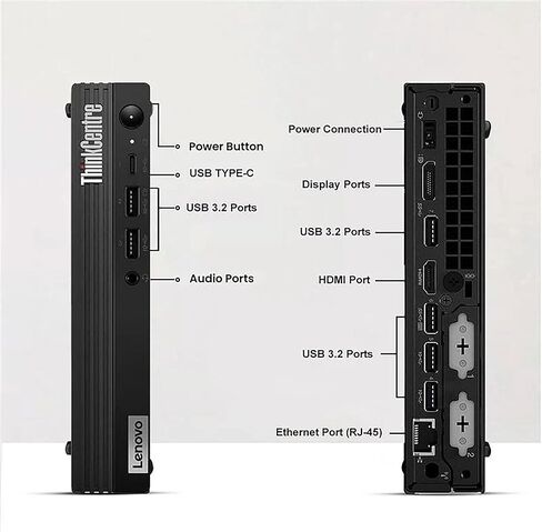 كمبيوتر سطح المكتب Lenovo ThinkCentre M80q Tiny - Intel Core i5 الجيل الثاني عشر - ذاكرة وصول عشوائي 8 جيجابايت - SSD 256 جيجابايت - شاشة LED 22 بوصة - لوحة مفاتيح وماوس - WiFi - Windows 11 Pro - كمبيوتر شخصي صغير الحجم للأعمال (متجدد) in Saudi Arabia