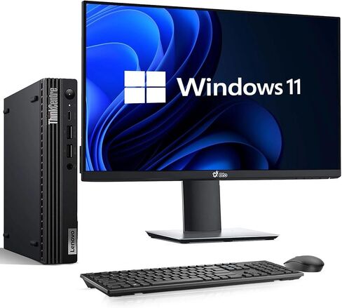 Lenovo ThinkCentre M80q Tiny Desktop PC - Intel Core i5 12th Gen - 16GB RAM - 512GB SSD - New 24-in LED Monitor - Wireless Keyboard & Mouse - Built-in WiFi - Windows 11 Pro - Mini PC (Renewed) in Saudi Arabia