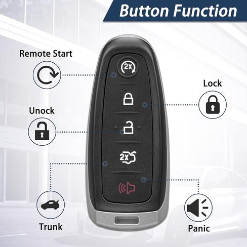 مفتاح ذكي فوب مناسب لفورد/لينكولن 2011 2012 2013 2014 2015 Explorer Edge 2013-2019 Flex Taurus 2015-2019 Focus Expedition 2012-2019 MKX MKS MKT Navigator، يستبدل M3N5WY8609 164-R8092 in Kuwait