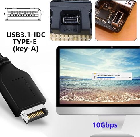 CY 10 جيجابت في الثانية USB 3.1 Type-A HUB 4 منافذ اللوحة الأمامية إلى اللوحة الأم نوع-E موصل كابل 10 جيجابت في الثانية لعلبة خليج CD-ROM مقاس 5.25 بوصة in Saudi Arabia
