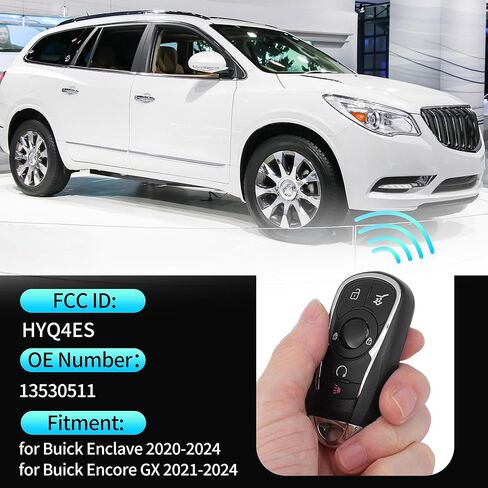 X AUTOHAUX HYQ4ES 433MHz Replacement Keyless Entry Remote Smart Key Fob for Buick Enclave 2020-2024 for Buick Encore GX 2021-2024 13530511 5 Buttons in Saudi Arabia
