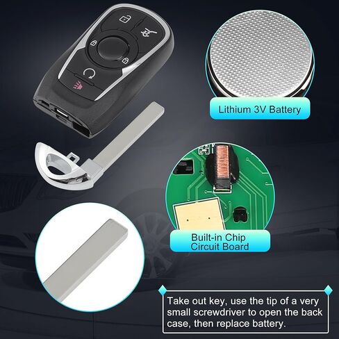 X AUTOHAUX HYQ4ES 433MHz Replacement Keyless Entry Remote Smart Key Fob for Buick Enclave 2020-2024 for Buick Encore GX 2021-2024 13530511 5 Buttons in Saudi Arabia