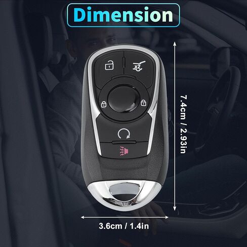 X AUTOHAUX HYQ4ES 433MHz Replacement Keyless Entry Remote Smart Key Fob for Buick Enclave 2020-2024 for Buick Encore GX 2021-2024 13530511 5 Buttons in Saudi Arabia