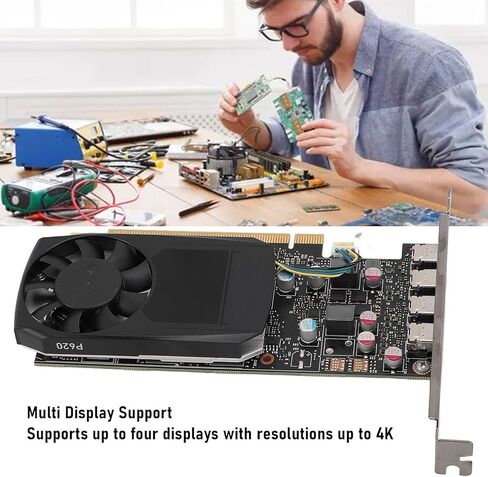 بطاقة رسومات P620، 2 جيجابايت GDDR5 128 بت، PCI Express 3.0 x16، دعم دقة 4K، مع مروحة تبريد، لمحطة عمل عن بعد لتحرير الفيديو ثلاثي الأبعاد in Saudi Arabia