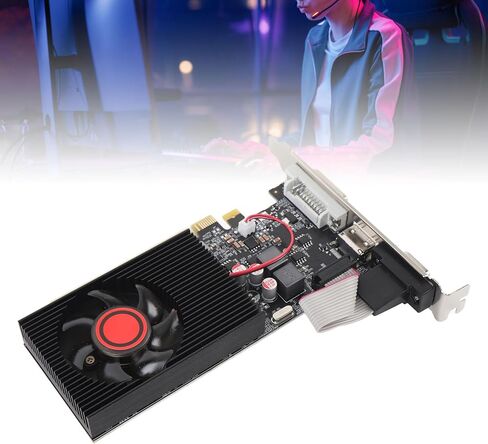 بطاقة رسومات GT610، بطاقة فيديو 1 جيجا DDR3 64 بت 500 ميجا هرتز 600 ميجا هرتز PCI Express 2.0، مكثف صلب ومروحة تبريد لـ 7 8 10 11 Vista in Kuwait