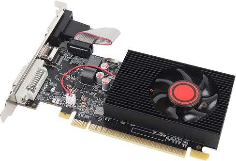 بطاقة رسومات GT610، بطاقة فيديو 1 جيجا DDR3 64 بت 500 ميجا هرتز 600 ميجا هرتز PCI Express 2.0، مكثف صلب ومروحة تبريد لـ 7 8 10 11 Vista in Kuwait