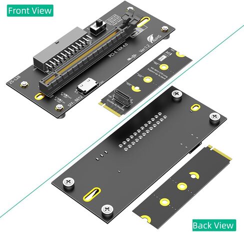 Mustpoint M.2 M-Key 2242/2260/2280 إلى PCI-e 4.0 X16 مع كابل تمديد Oculink SFF-8612/8611 كبطاقة رسومات خارجية، PWR من ATX 24PIN in Kuwait