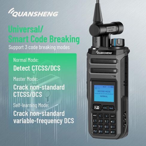QuanSheng TK11(5) جهاز اتصال لاسلكي متعدد النطاق - 10 وات، تنبيهات الطقس NOAA، 999 قناة، عداد التردد، شحن من النوع C وبطارية 2500 مللي أمبير في الساعة للأماكن الخارجية، والمشي لمسافات طويلة، والطوارئ، والأمن (عبوتان) in Kuwait