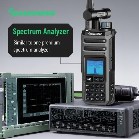 QuanSheng TK11(5) جهاز اتصال لاسلكي متعدد النطاق - 10 وات، تنبيهات الطقس NOAA، 999 قناة، عداد التردد، شحن من النوع C وبطارية 2500 مللي أمبير في الساعة للأماكن الخارجية، والمشي لمسافات طويلة، والطوارئ، والأمن (عبوتان) in Kuwait