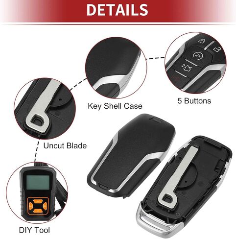 ACROPIX M3NA2C31243300 Keyless Entry Remote Key Fob for Ford Edge Explorer 2016-2017 for Ford Fusion 2013-2016 902MHz Replacement Car Control Key Kit DIY Tool 5 Buttons Black in Saudi Arabia