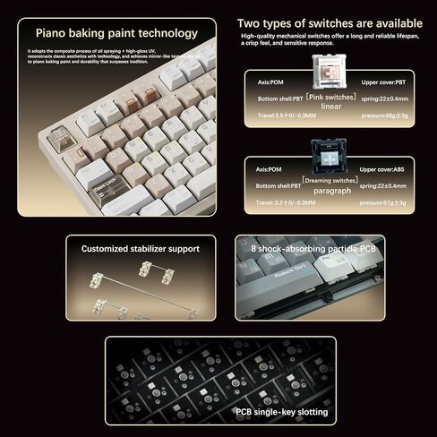 Apos x R075 Compact Keyboard(Lvory WVhite, Fantasy Dream Tactile) in Saudi Arabia