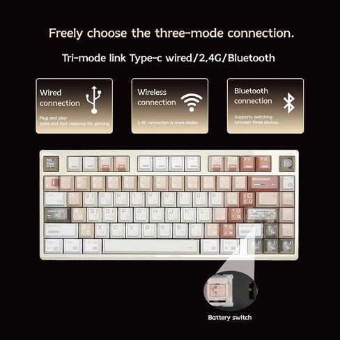 Apos x R075 Compact Keyboard(Lvory WVhite, Fantasy Dream Tactile) in Saudi Arabia