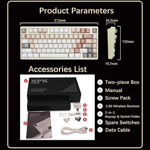 Apos x R075 Compact Keyboard(Lvory WVhite, Fantasy Dream Tactile) in Saudi Arabia