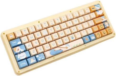 Daixiahu Cute Duck Theme keycaps 144 Key PBT keycaps XDA Custom keycap Set مناسبة لـ 61/87/104/108 Cherry MX Switch ولوحات المفاتيح الميكانيكية الأخرى in Kuwait