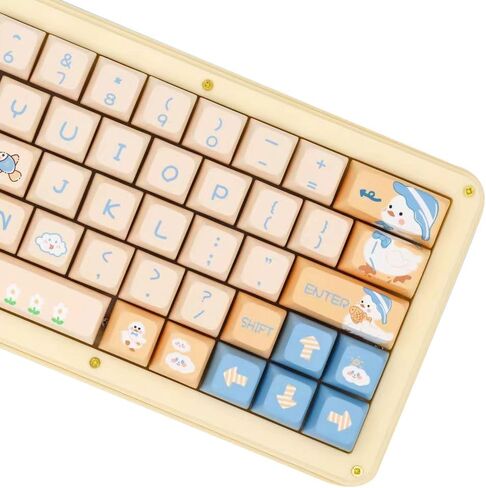 Daixiahu Cute Duck Theme keycaps 144 Key PBT keycaps XDA Custom keycap Set مناسبة لـ 61/87/104/108 Cherry MX Switch ولوحات المفاتيح الميكانيكية الأخرى in Kuwait