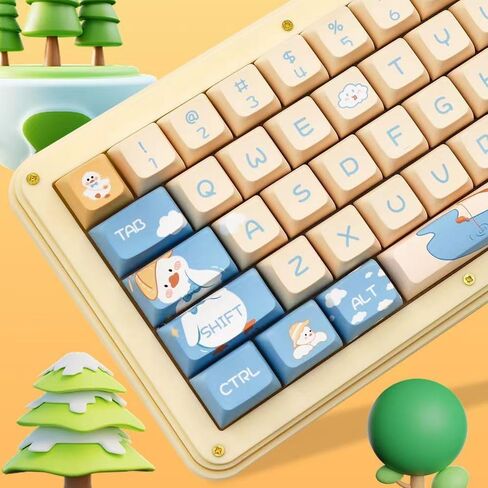 Daixiahu Cute Duck Theme keycaps 144 Key PBT keycaps XDA Custom keycap Set مناسبة لـ 61/87/104/108 Cherry MX Switch ولوحات المفاتيح الميكانيكية الأخرى in Kuwait