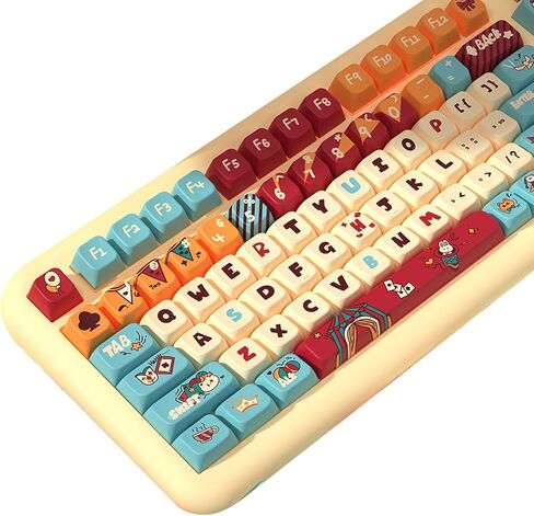 Daixiahu Cute Duck Theme keycaps 144 Key PBT keycaps XDA Custom keycap Set مناسبة لـ 61/87/104/108 Cherry MX Switch ولوحات المفاتيح الميكانيكية الأخرى in Kuwait