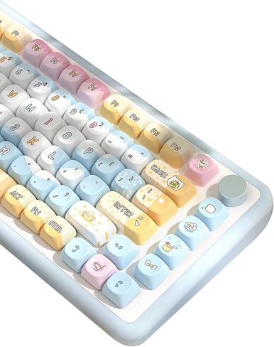 Daixiahu Cute Duck Theme keycaps 144 Key PBT keycaps XDA Custom keycap Set مناسبة لـ 61/87/104/108 Cherry MX Switch ولوحات المفاتيح الميكانيكية الأخرى in Kuwait