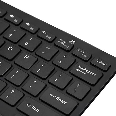 لوحة مفاتيح Adesso SlimTouch WKB-1100BB بلوتوث 3.0 صغيرة مع مفتاح مقص، ومفاتيح تشغيل الوسائط المتعددة والإنترنت، وتصميم أمريكي 78 مفتاحًا، ونطاق عمل يصل إلى 30 قدمًا in Saudi Arabia