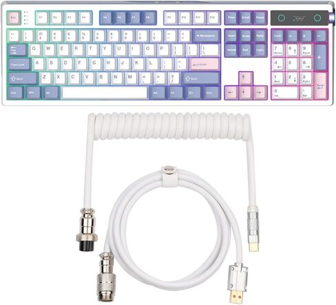 EPOMAKER TH108 PRO لوحة مفاتيح ميكانيكية كاملة الحجم مع شاشة ومقبض + كابل USB ملفوف منتفخ in Kuwait