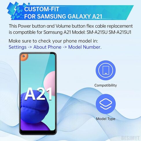 لهاتف Samsung Galaxy A21 زر الطاقة وزر الصوت، استبدال الكابل المرن، كابل مرن، تشغيل/إيقاف، زر التحكم، أجزاء إصلاح الموصل لـ SM-A215U SM-A215U1 in Saudi Arabia