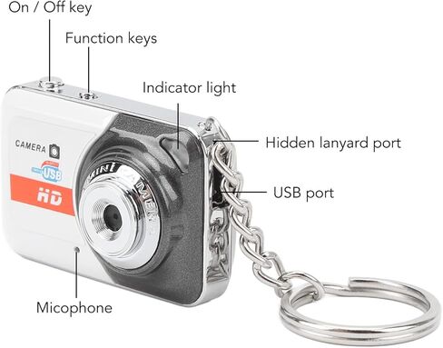 Silver Gray Fashion Mini DV Camera for Teens Students Kids - Portable Video Camera with Motion Detection, Point and Shoot Digital Camera in Saudi Arabia