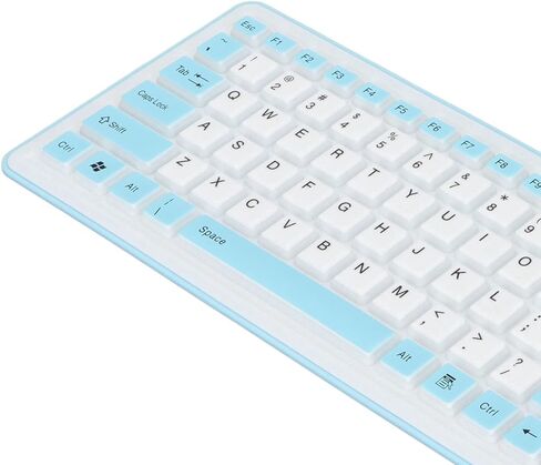 Foldable Silicone Keyboard, Full Sealing Mute Typing USB Wired Roll Up Keyboard for PC (Blue) in Saudi Arabia