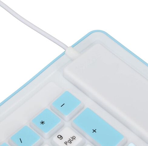 Foldable Silicone Keyboard, Full Sealing Mute Typing USB Wired Roll Up Keyboard for PC (Blue) in Saudi Arabia