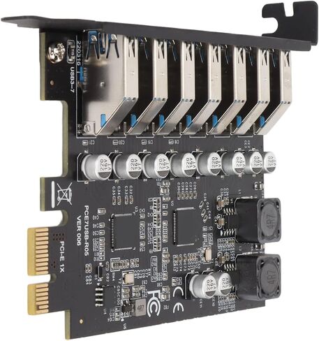 Yosoo Health Gear 7-Port PCIe Expansion Card with USB 3.2 GEN1 - High Speed 5Gbps Front Expansion Card for Multiple Devices in Saudi Arabia