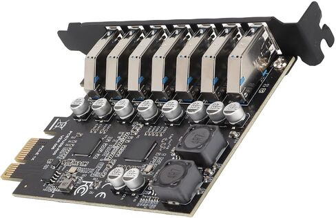 Yosoo Health Gear 7-Port PCIe Expansion Card with USB 3.2 GEN1 - High Speed 5Gbps Front Expansion Card for Multiple Devices in Saudi Arabia