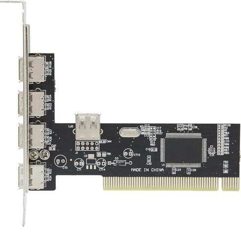 بطاقة توسيع PCI، محول محور 4 منافذ USB 2.0 مع شريحة VIA VT6212L لملحقات الكمبيوتر العالمية، محول عالي السرعة، معدل نقل يصل إلى 480 ميجا بايت / ثانية in Kuwait