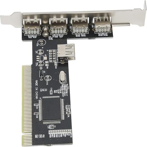 بطاقة توسيع PCI، محول محور 4 منافذ USB 2.0 مع شريحة VIA VT6212L لملحقات الكمبيوتر العالمية، محول عالي السرعة، معدل نقل يصل إلى 480 ميجا بايت / ثانية in Kuwait