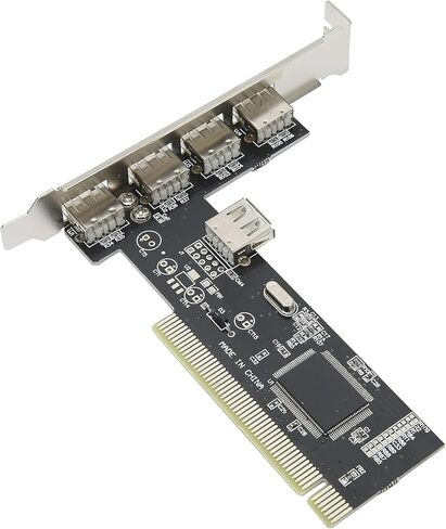 بطاقة توسيع PCI، محول محور 4 منافذ USB 2.0 مع شريحة VIA VT6212L لملحقات الكمبيوتر العالمية، محول عالي السرعة، معدل نقل يصل إلى 480 ميجا بايت / ثانية in Kuwait