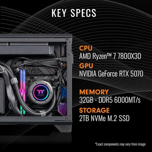 Thermaltake LCGS Traveler 7870 Mini-ITX Gaming PC (AMD Ryzen™ 7 7800X3D, ToughRam 32GB DDR5 6000MT/s RGB Memory, NVIDIA® GeForce RTX™ 5070, 2TB NVMe M.2, WiFi, Windows 11) TR1B-B850-570-LCS in Saudi Arabia