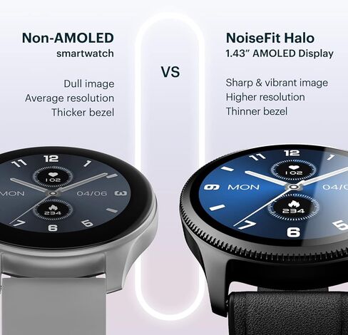 ساعة ذكية Noise Halo Premium Metallic، شاشة AMOLED مقاس 1.43 بوصة، بطارية تدوم 7 أيام، اتصال BT (الإنشاء/الإجابة)، التحكم الذكي بالإيماءات، أكثر من 100 وضع رياضي، دعم تطبيق NoiseFit، ضمان لمدة عام (بني عتيق) in Saudi Arabia