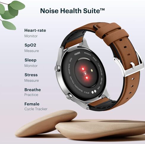 ساعة ذكية Noise Halo Premium Metallic، شاشة AMOLED مقاس 1.43 بوصة، بطارية تدوم 7 أيام، اتصال BT (الإنشاء/الإجابة)، التحكم الذكي بالإيماءات، أكثر من 100 وضع رياضي، دعم تطبيق NoiseFit، ضمان لمدة عام (بني عتيق) in Saudi Arabia