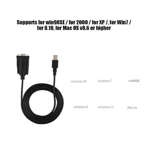 USB 2.0 to RS232 Serial Port Cable Converter, Supports 98SE/2000/ OS v8.6 or Higher with Gold-Plated Interface, 1.5M Length, Compatible with PDA, 1 Mbps Rate in Saudi Arabia