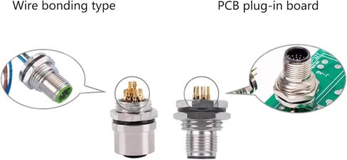 5 قطع M12 8 Pin A كابل موصل ذكر رمز، IP67 كابل تثبيت خلفي مقاوم للماء غير محمي بمقبس طيران مستقيم كابل كهربائي مستشعر وعاء 60 فولت 2 أمبير (0.5 متر/1.64 قدم) in Kuwait