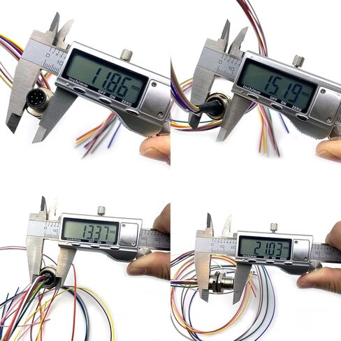 5 قطع M12 8 Pin A كابل موصل ذكر رمز، IP67 كابل تثبيت خلفي مقاوم للماء غير محمي بمقبس طيران مستقيم كابل كهربائي مستشعر وعاء 60 فولت 2 أمبير (0.5 متر/1.64 قدم) in Kuwait