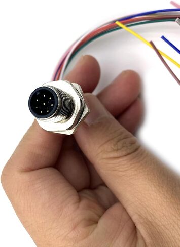 5 قطع M12 8 Pin A كابل موصل ذكر رمز، IP67 كابل تثبيت خلفي مقاوم للماء غير محمي بمقبس طيران مستقيم كابل كهربائي مستشعر وعاء 60 فولت 2 أمبير (0.5 متر/1.64 قدم) in Kuwait