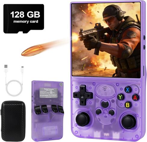 S600 Retro Handheld Game Console - 4.0 Inch IPS Display, 128GB Memory, Over 18,000 Classic Games, 3500mAh Battery, Perfect for Retro Gaming Addicts and Portable Fun, Black in Saudi Arabia