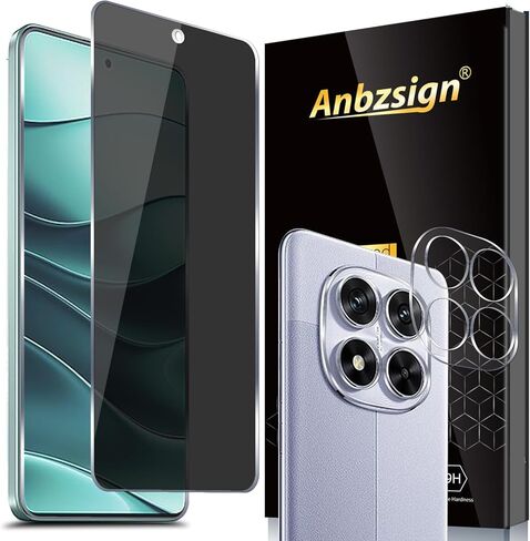 (2+2 Pack for Xiaomi Redmi Note 14 Pro 4G/ 5G Privacy Tempered Glass Screen Protector and Camera Lens Protector, Anti-Spy 9H Hardness Case Friendly Film. in Saudi Arabia