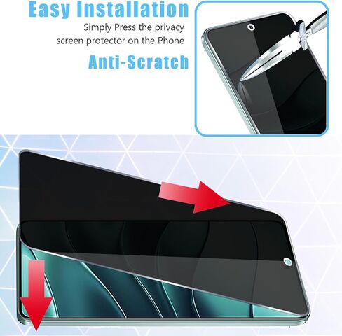 (2+2 Pack for Xiaomi Redmi Note 14 Pro 4G/ 5G Privacy Tempered Glass Screen Protector and Camera Lens Protector, Anti-Spy 9H Hardness Case Friendly Film. in Saudi Arabia