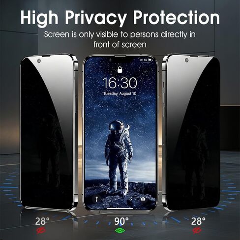 1-PACK 9H Glass for iPhone 15 Pro Max Privacy Screen Protector [Auto Alignment Kit] [10X Military Protection] Tempered Glass Film for iPhone 15 Pro Max 6.7 inch Case-Friendly in Saudi Arabia