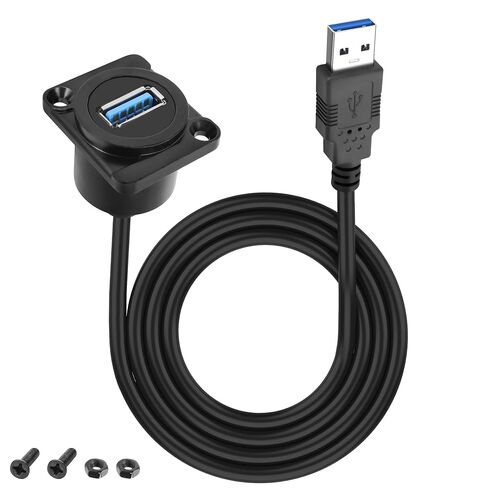 XMSJSIY USB 3.0 لوحة فلوش ماونت كبل 5 جيجابت في الثانية USB Type-A ذكر إلى USB Type-A أنثى مترابطة لوحة ثابتة جبل تمديد كابل USB A منفذ شحن موصل مقبس لنقل البيانات - 1M / 3.2FT (دائري) in Kuwait