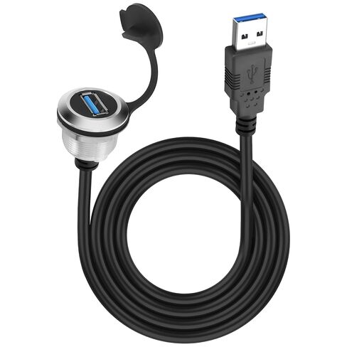 XMSJSIY USB 3.0 لوحة فلوش ماونت كبل 5 جيجابت في الثانية USB Type-A ذكر إلى USB Type-A أنثى مترابطة لوحة ثابتة جبل تمديد كابل USB A منفذ شحن موصل مقبس لنقل البيانات - 1M / 3.2FT (دائري) in Saudi Arabia