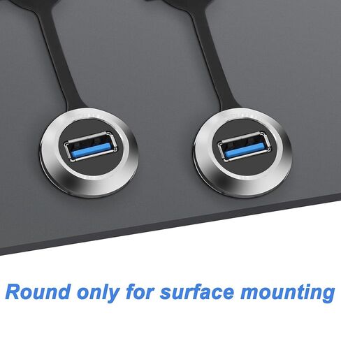 XMSJSIY USB 3.0 لوحة فلوش ماونت كبل 5 جيجابت في الثانية USB Type-A ذكر إلى USB Type-A أنثى مترابطة لوحة ثابتة جبل تمديد كابل USB A منفذ شحن موصل مقبس لنقل البيانات - 1M / 3.2FT (دائري) in Saudi Arabia